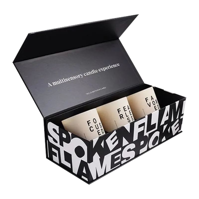 Magnetic Gift Box for Candle Sets with Bold Print