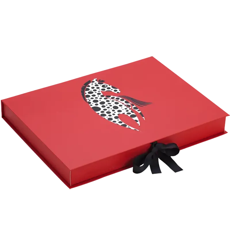Custom Die-Cut Ribbon Tie Box for Apparel