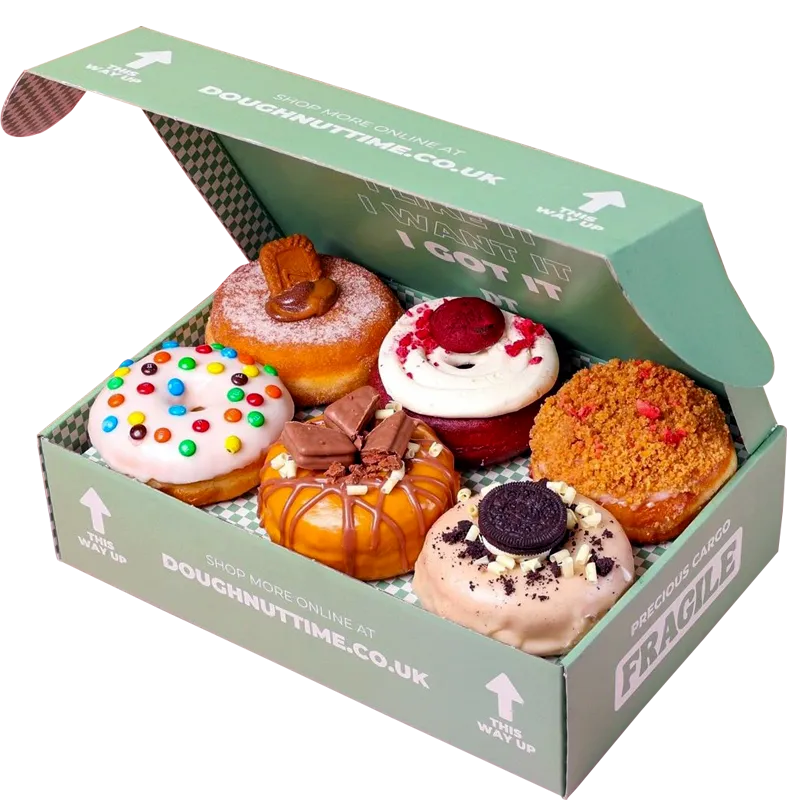 Custom Cardstock Mailer Box with Punch Hole Insert for Donuts
