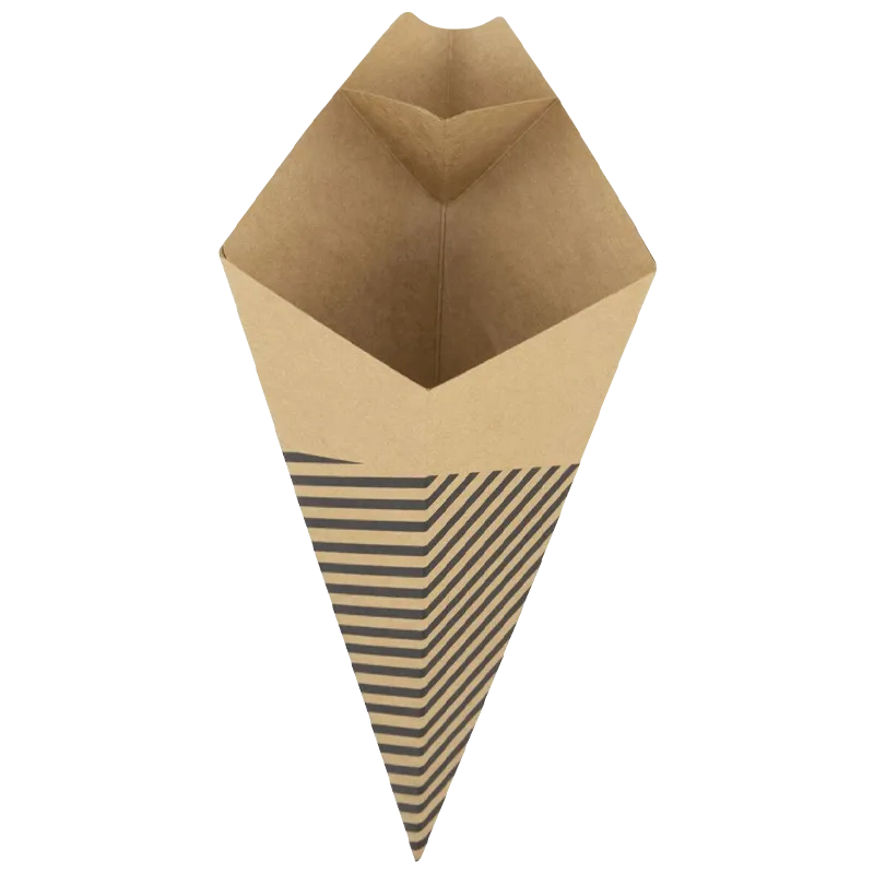 Custom Kraft Paper Cone for On-The-Go Food