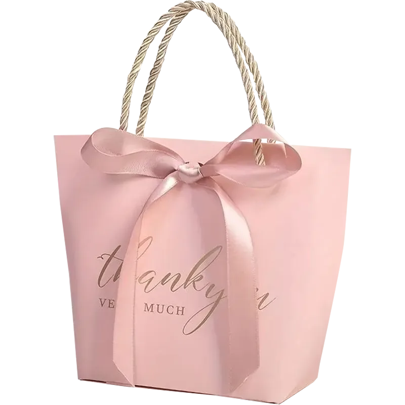 Custom Pink Rope Handle Gift Bag for Events