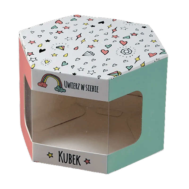 Custom Window Hexagon Carton for Retail Gifts