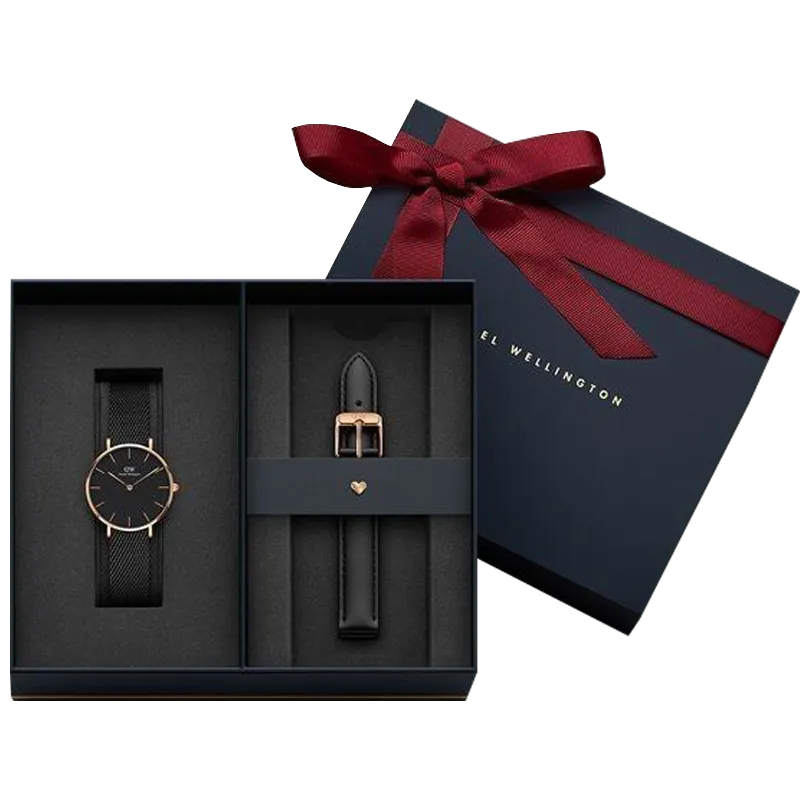 Horology Shoulder Neck Rigid Box with Gift Ribbon