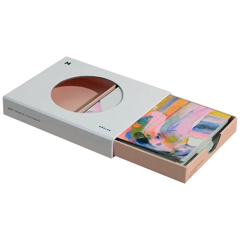 Stationery Window Drawer Box with Custom Circular Cutout