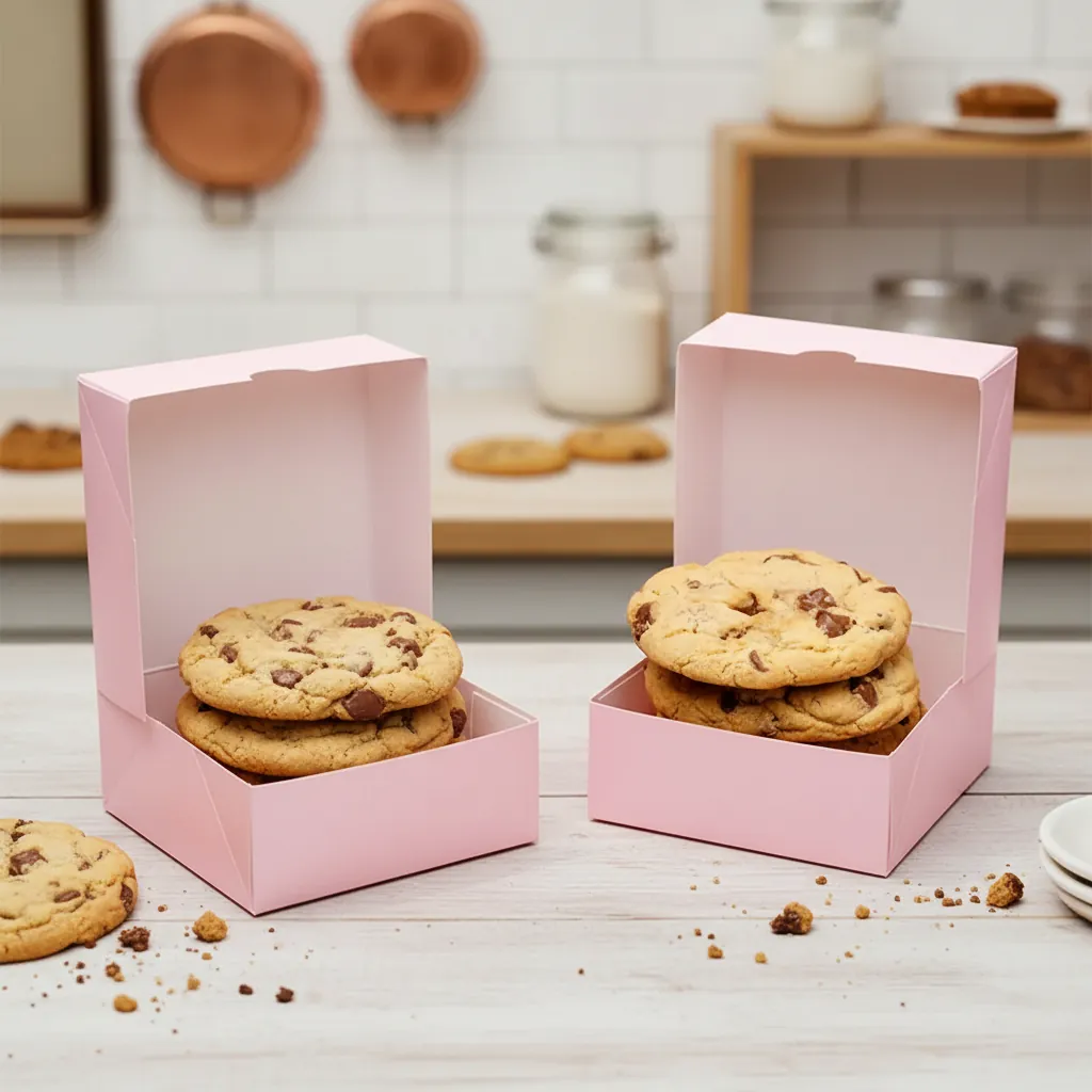 Pink Tuck Top Cookie Box for Bakeries 3