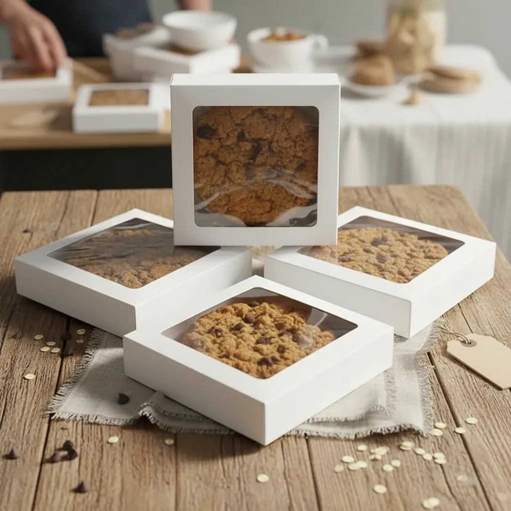 White Cookie Box with Large Display Window 3