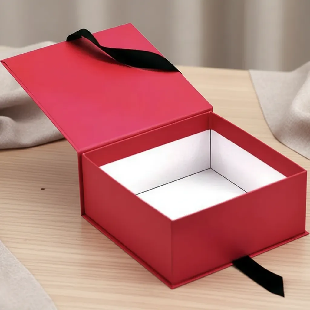 Hinged Rigid Box with Ribbon Tie Closure 1