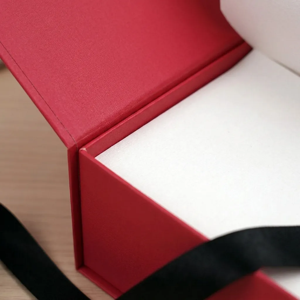 Hinged Rigid Box with Ribbon Tie Closure 2