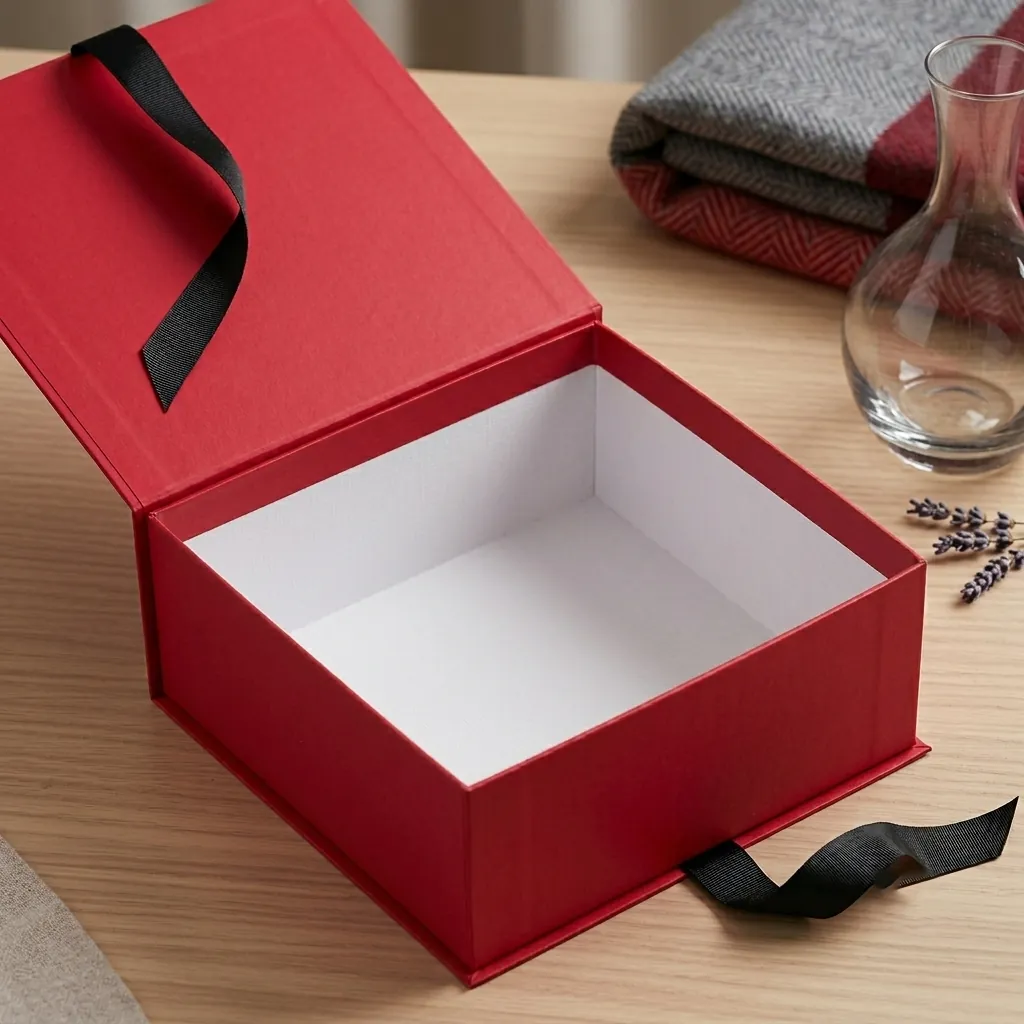 Hinged Rigid Box with Ribbon Tie Closure 3