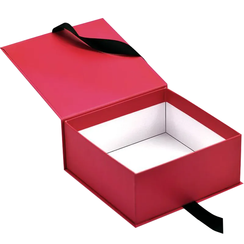 Hinged Rigid Box with Ribbon Tie Closure