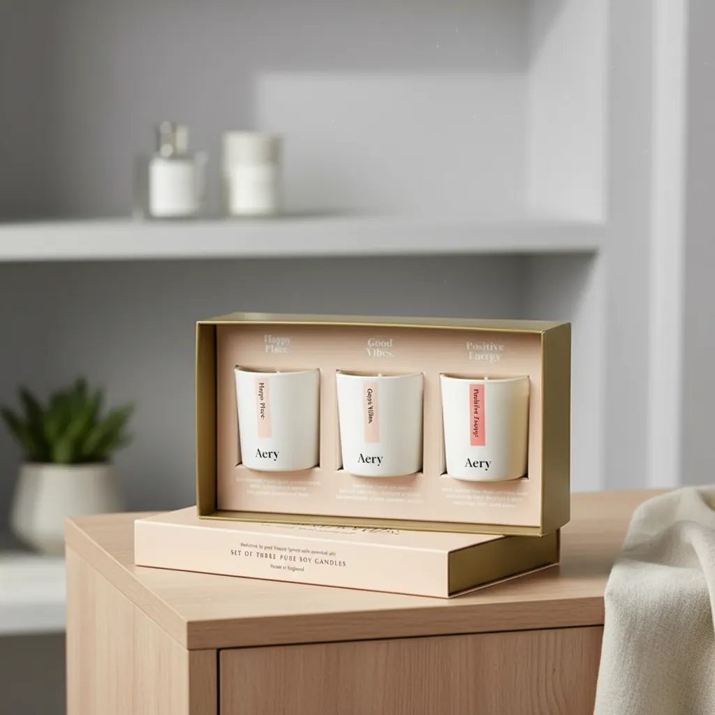 Card Stock Sleeve Candle Gift Sets 3