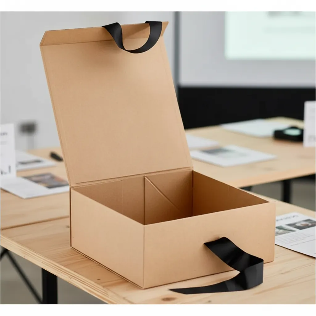 Collapsible Swag Box with Ribbon Tie Handles 1