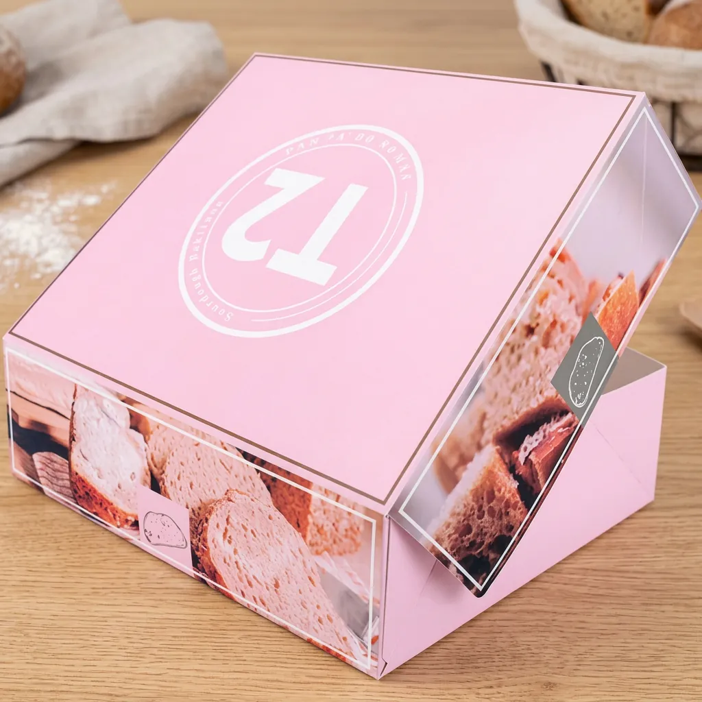 Pink Bakery Box with Clear Lid 1