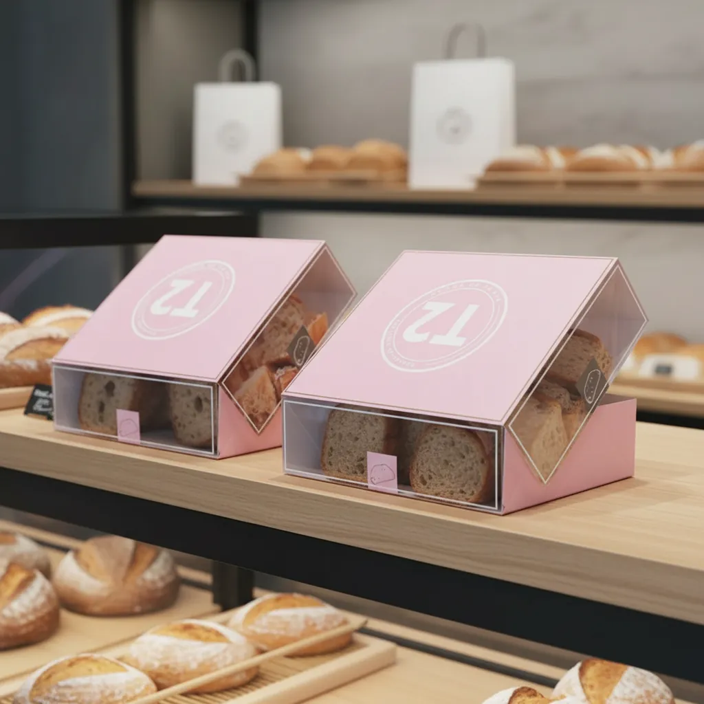 Pink Bakery Box with Clear Lid 3