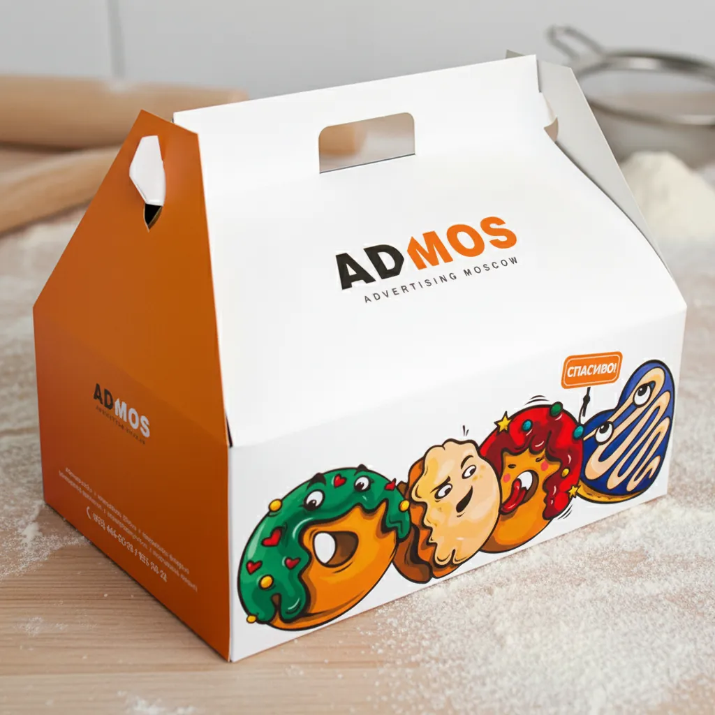 Printed Bakery Gable Box with Handle