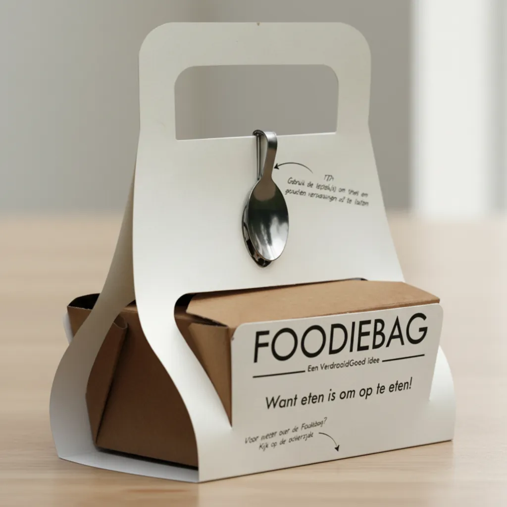 Food Carrier Gable Box with Utensil Holder