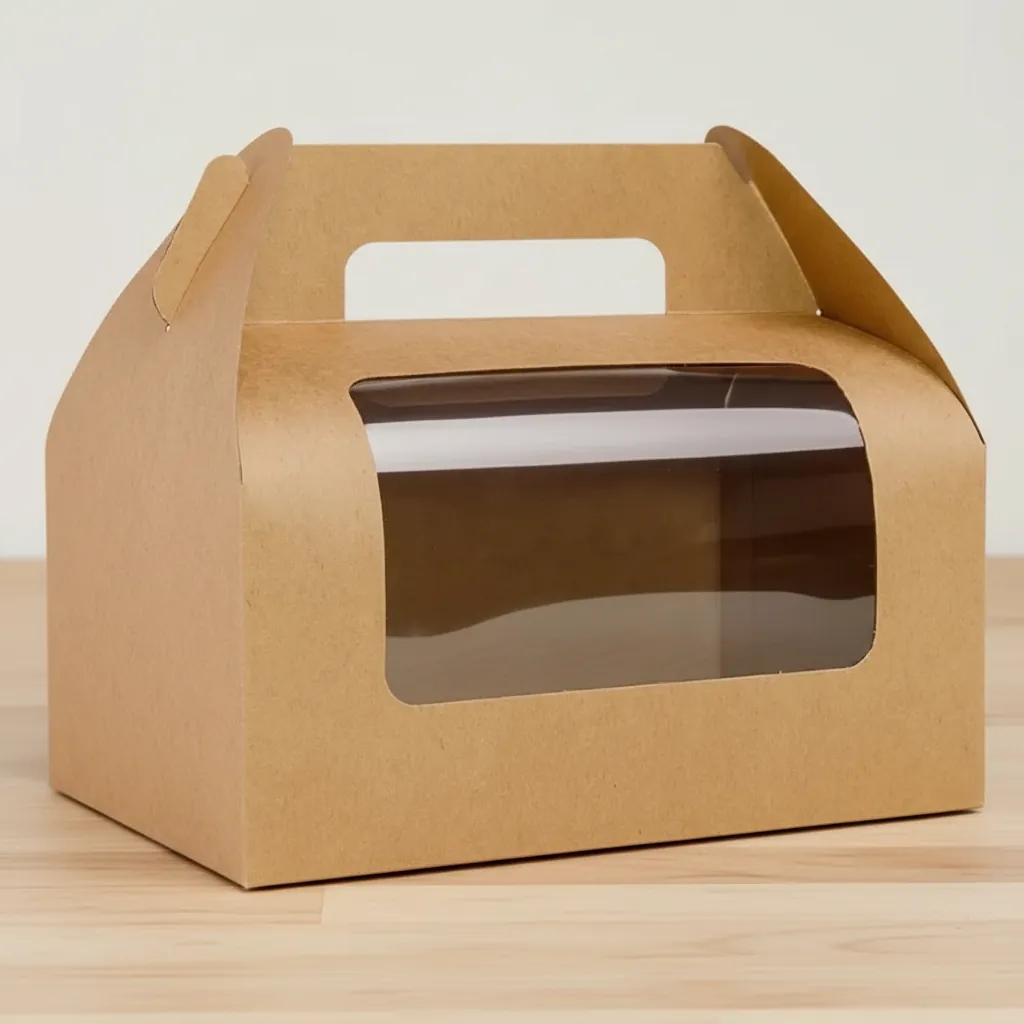 Natural Kraft Window Gable Box with Handle