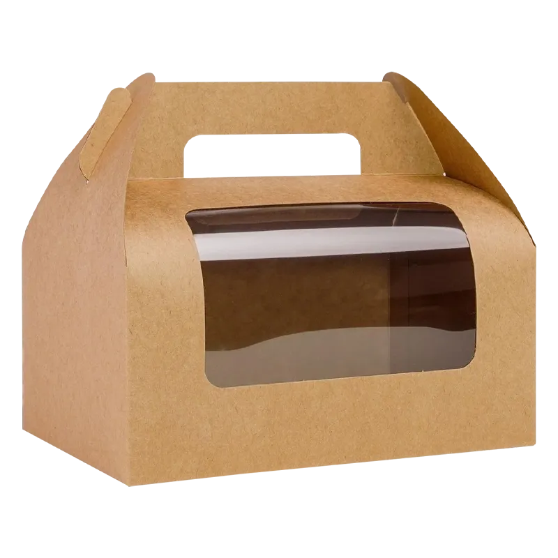 Natural Kraft Window Gable Box with Handle