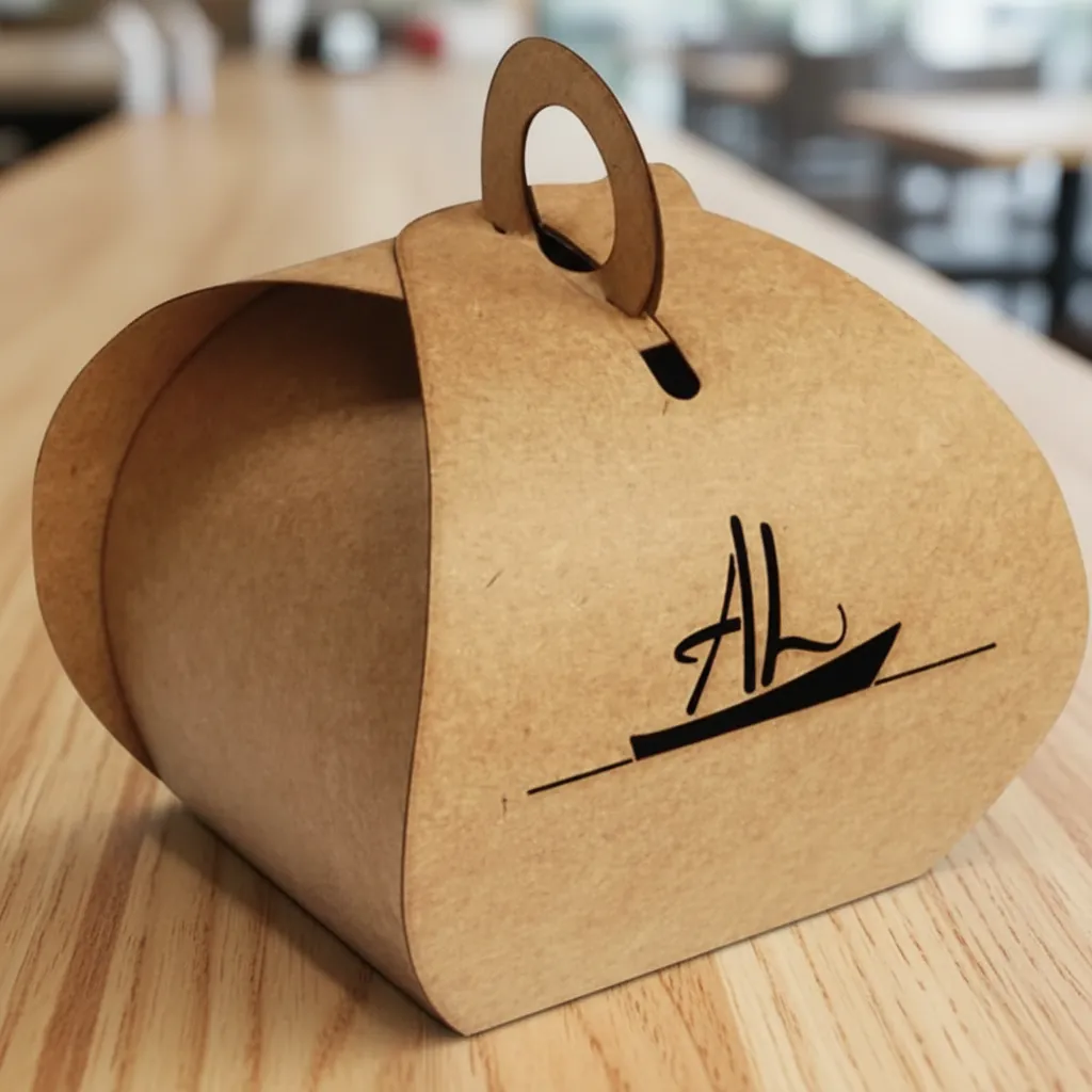 Natural Kraft Gable Box with Round Handle