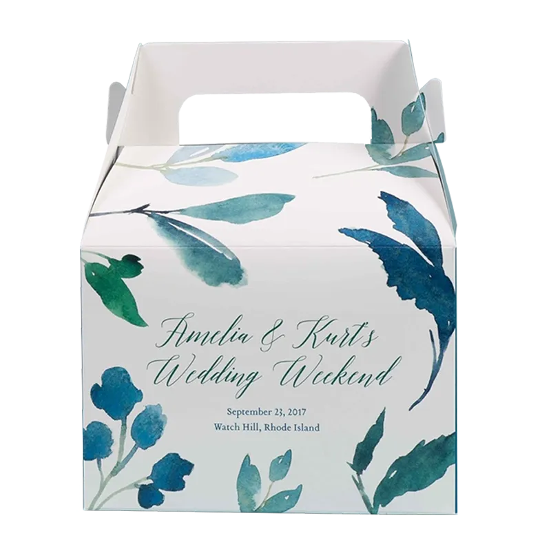 Wedding Favor Gable Box with Floral Design