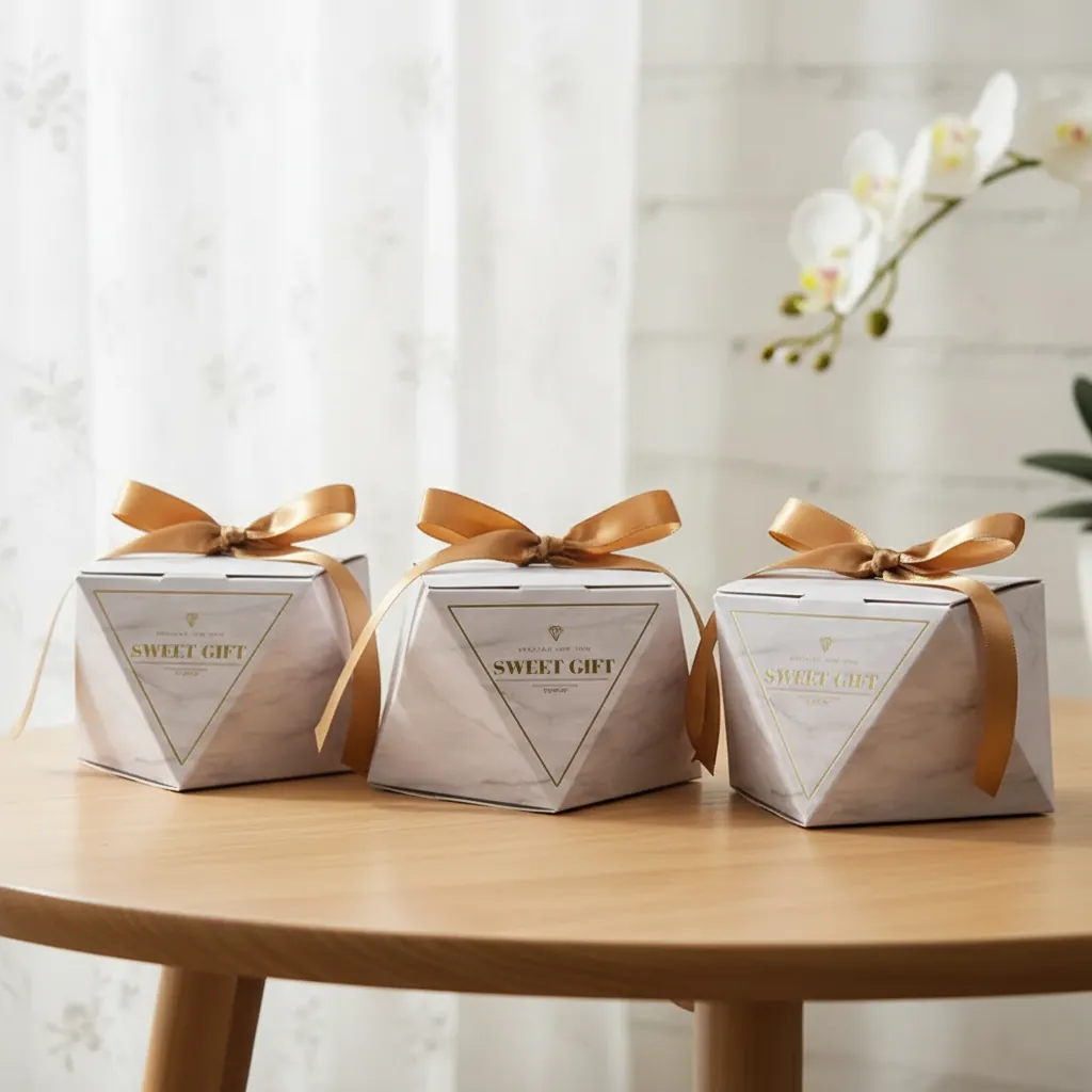 Custom Pyramid Marble Gift Box for Boutiques 3