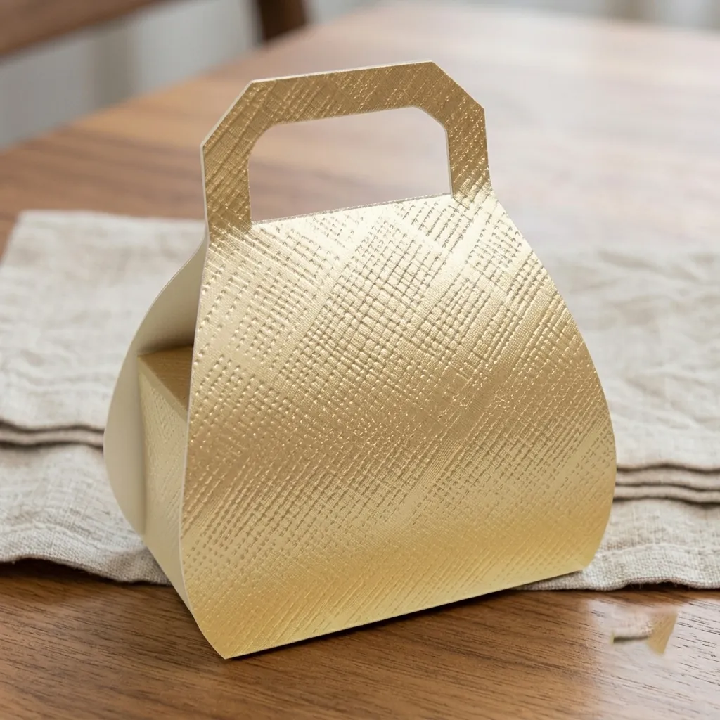 Custom Gold Textured Carrier Box for Gifts 1