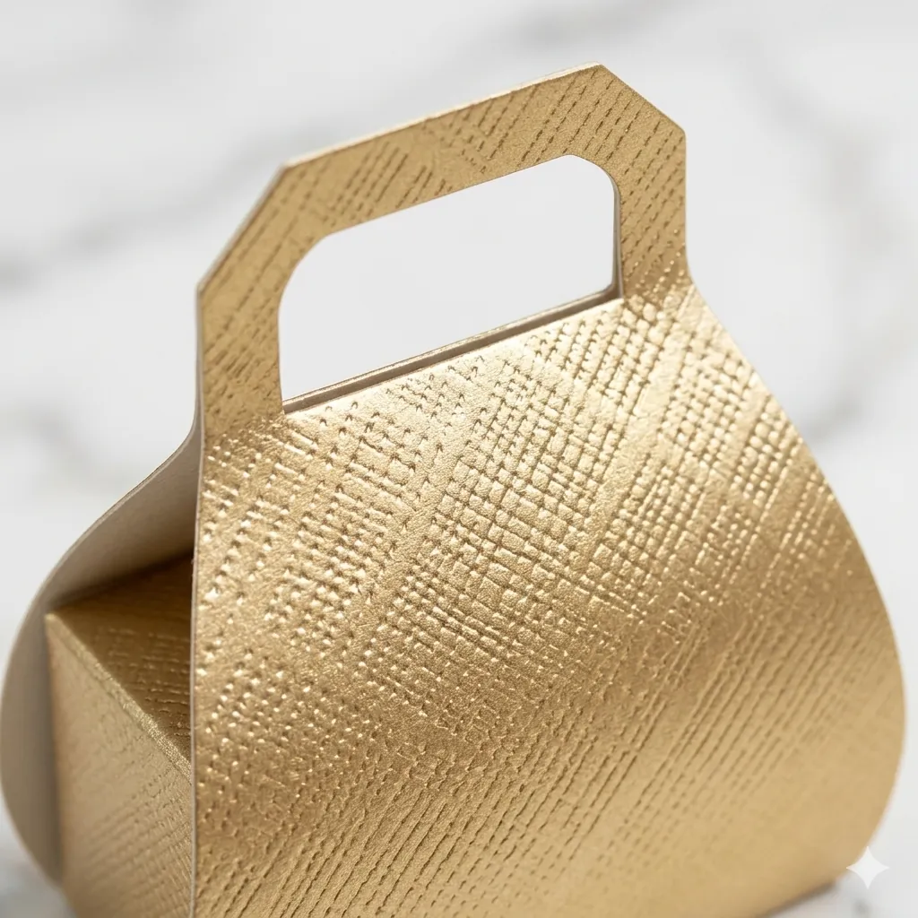 Custom Gold Textured Carrier Box for Gifts 2