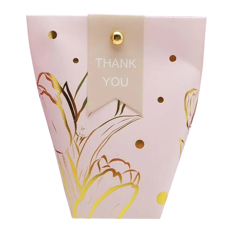Custom Pink Pouch Box with Ribbon Tie