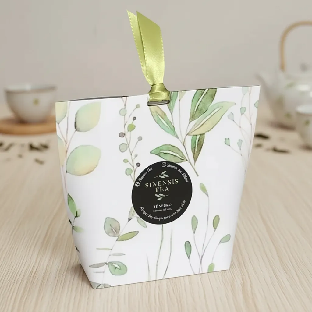 Custom Botanical Pouch Gift Box for Tea