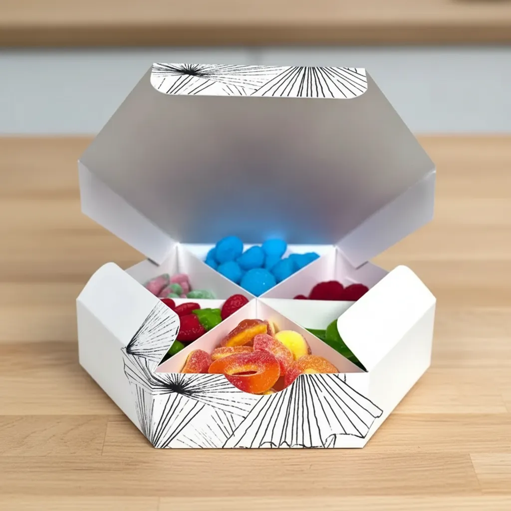 Custom Hexagonal Candy Box with Dividers 1
