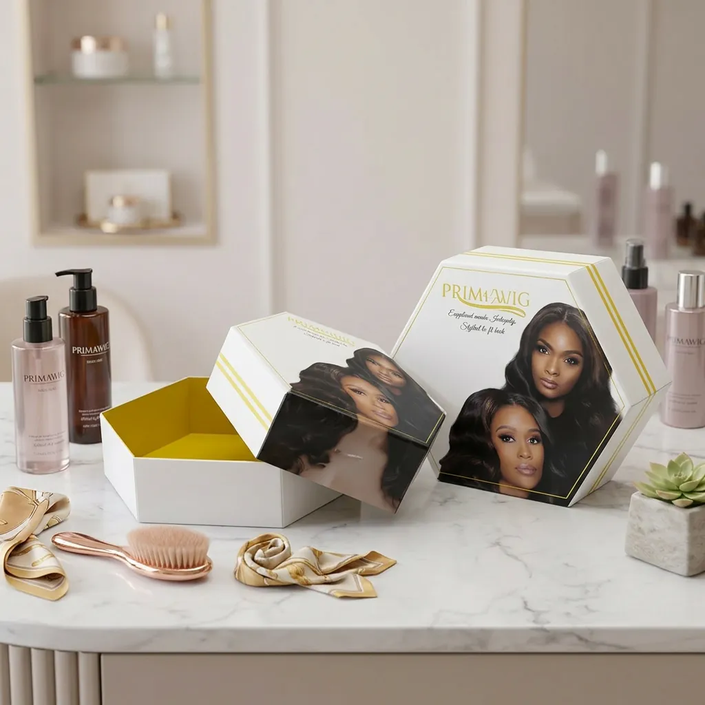 Custom Photographic Hexagon Box for Haircare 3
