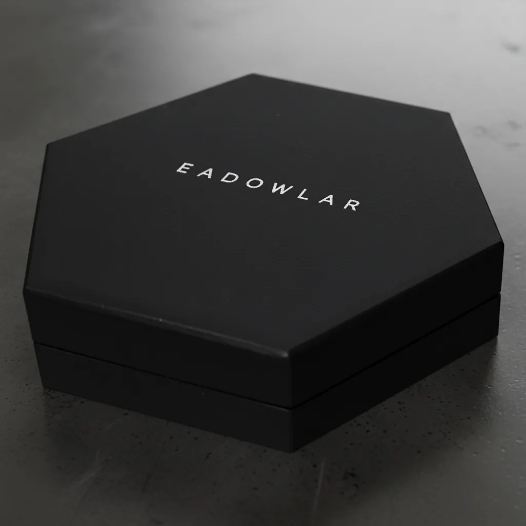 Custom Minimalist Black Hexagon Rigid Box 1