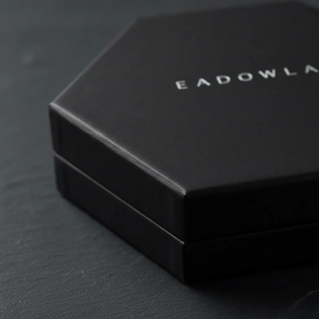 Custom Minimalist Black Hexagon Rigid Box 2