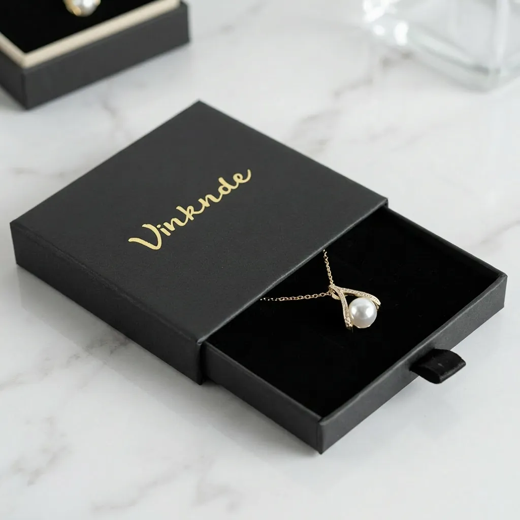 Custom Black Drawer Box for Necklaces