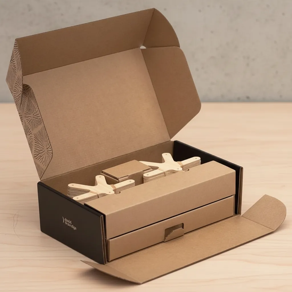 Custom Kraft Corrugated Mailer with Inserts 1