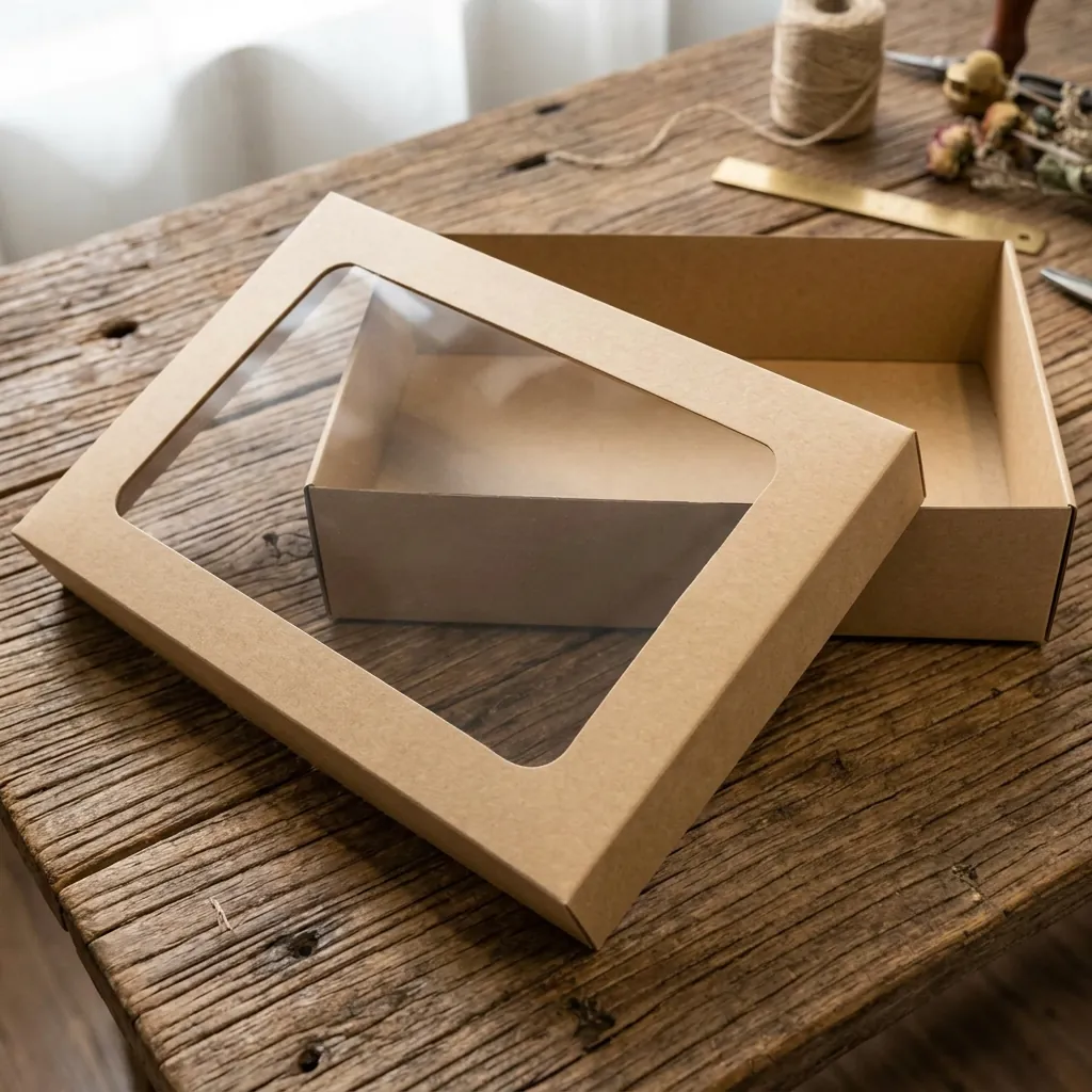 Clear Window Kraft Base and Lid Box