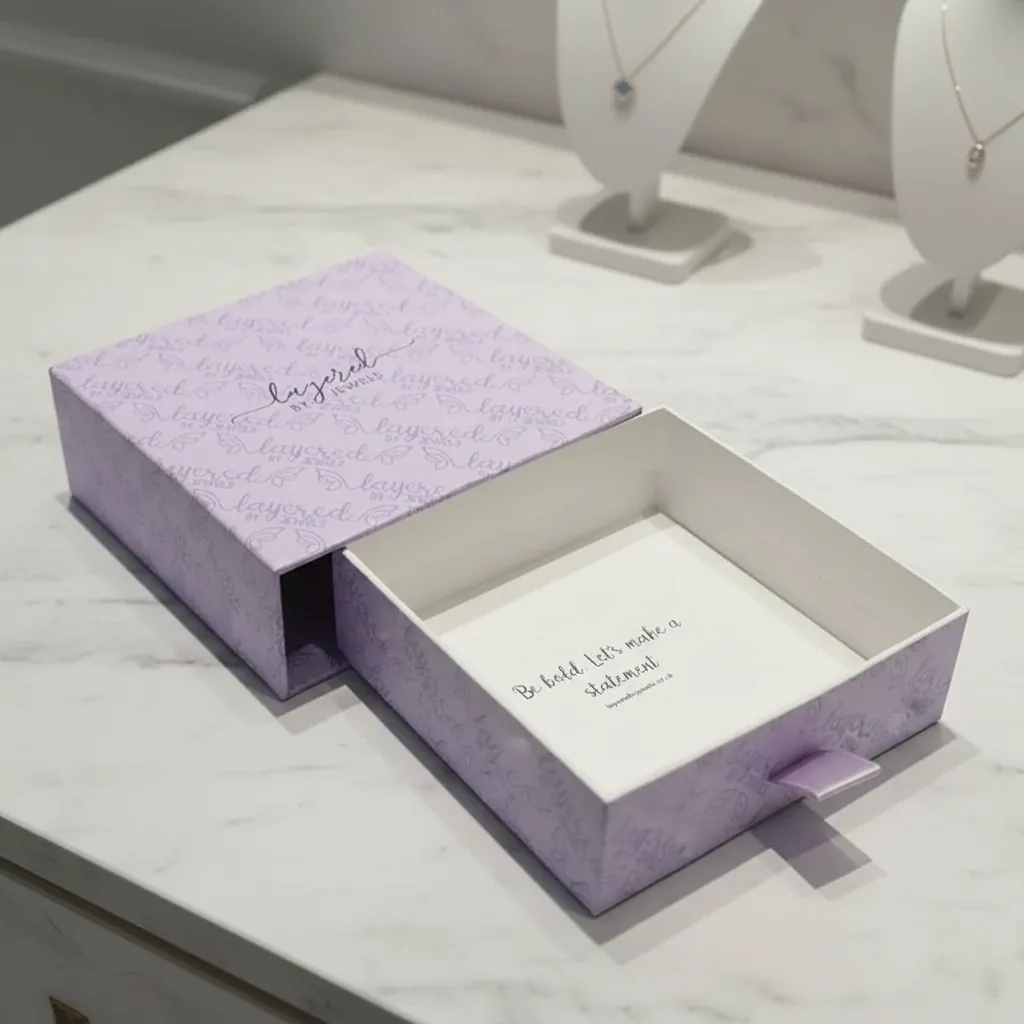 Custom Jewelry Pull Ribbon Drawer Box 1