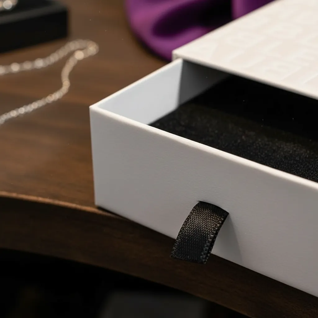 Jewelry Embossed Sleeve Rigid Drawer Box 2