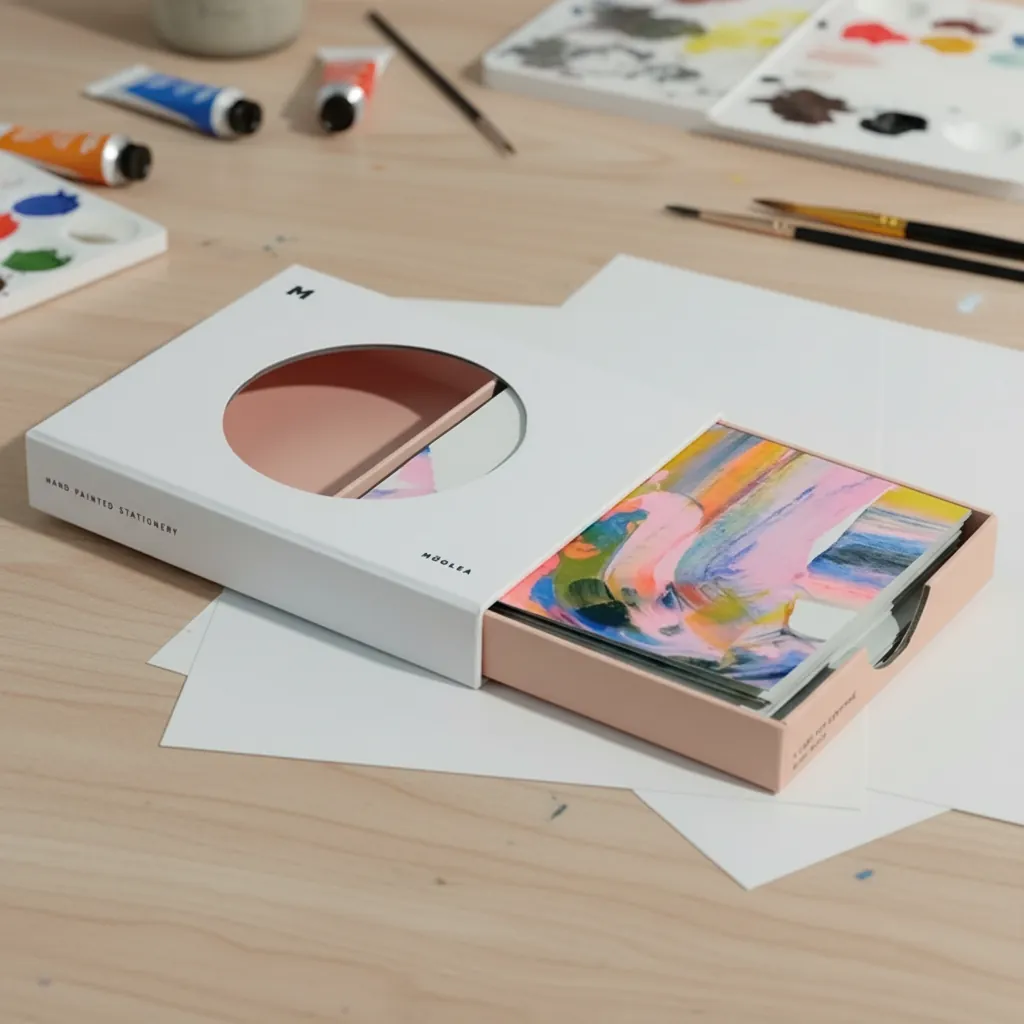 Custom Stationery Circular Window Drawer Box
