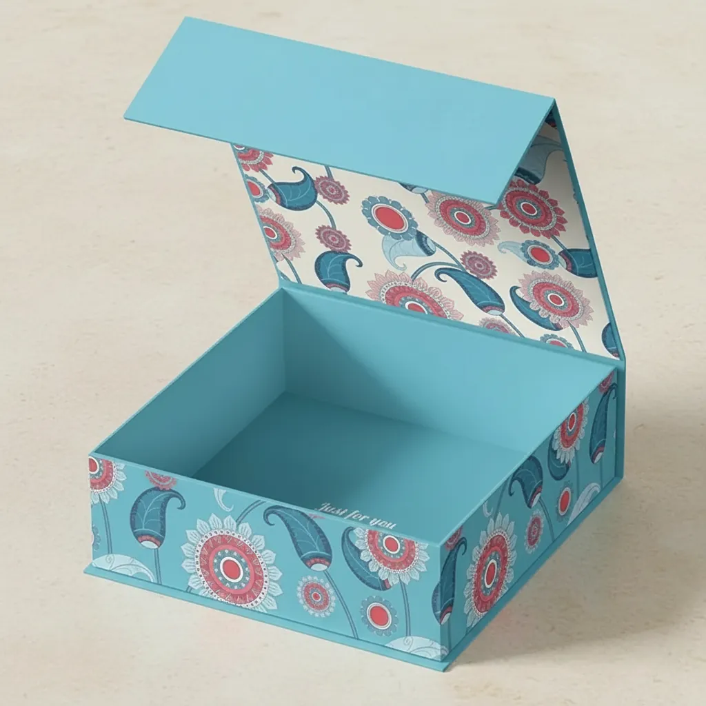 Custom Printed Floral Pattern Magnetic Gift Box 1