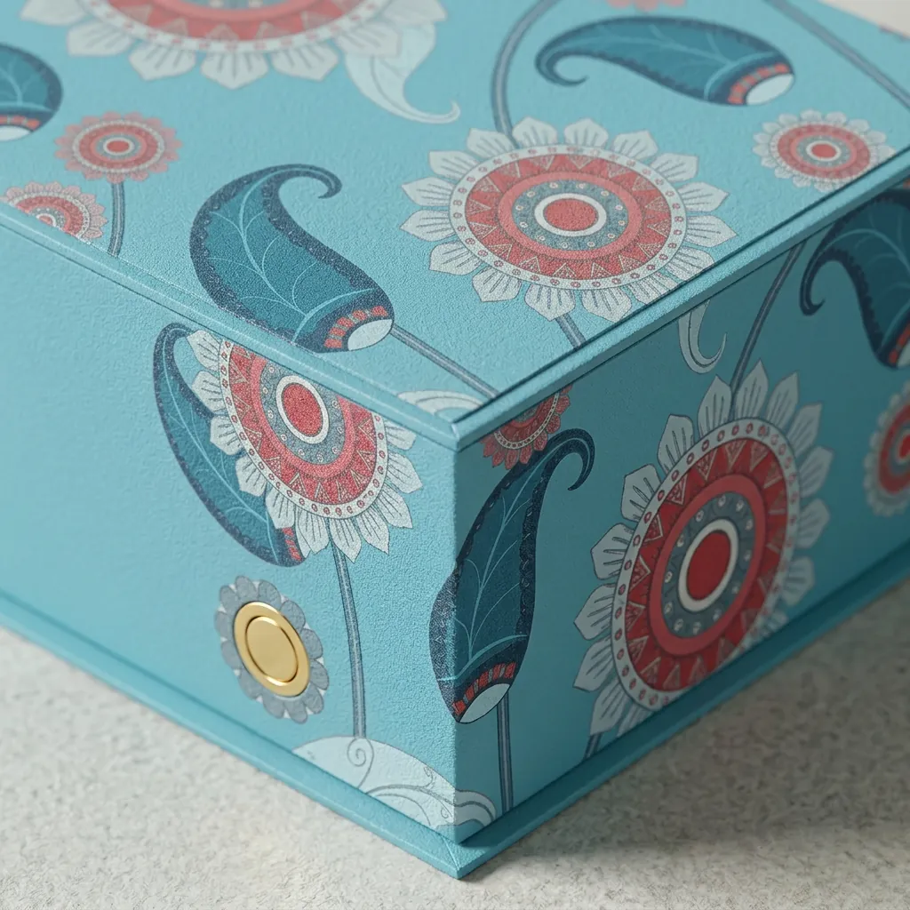 Custom Printed Floral Pattern Magnetic Gift Box 2