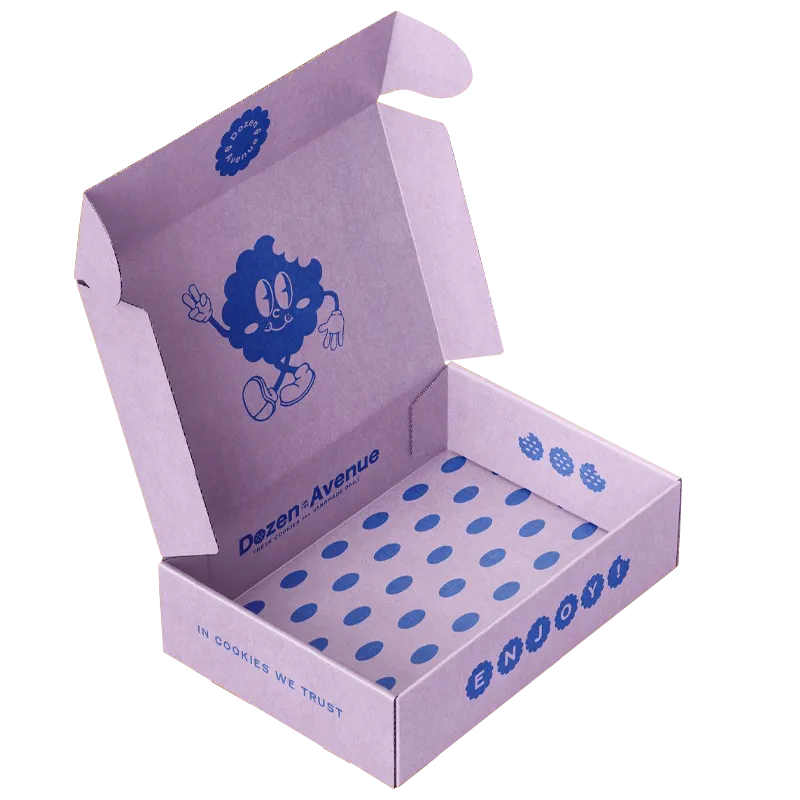 Custom Purple Printed Cookie Mailer Box