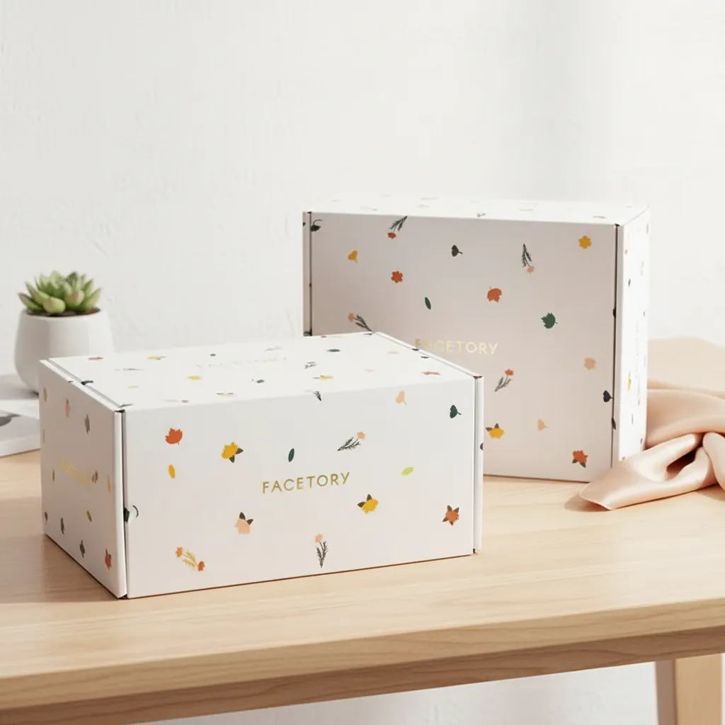Custom Floral Printed Corrugated Beauty Mailer Box 3