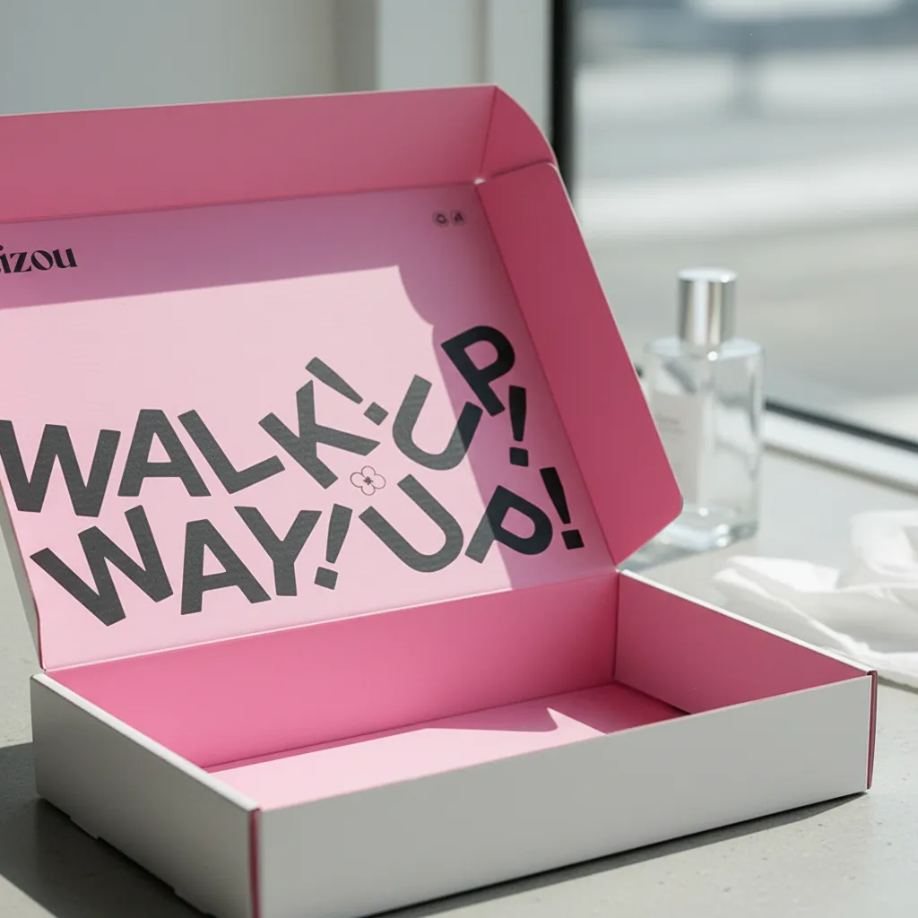 Custom Pink Printed Corrugated Beauty Mailer Box 2