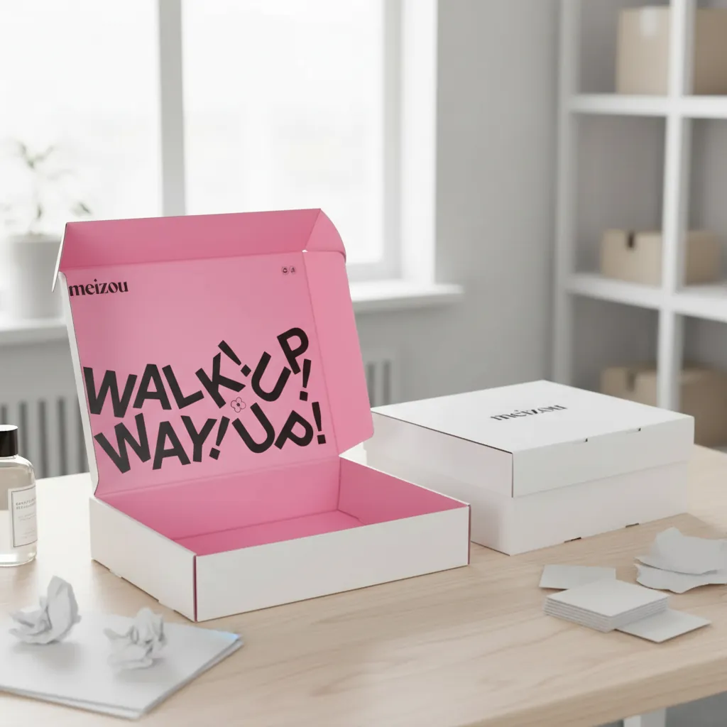 Custom Pink Printed Corrugated Beauty Mailer Box 3