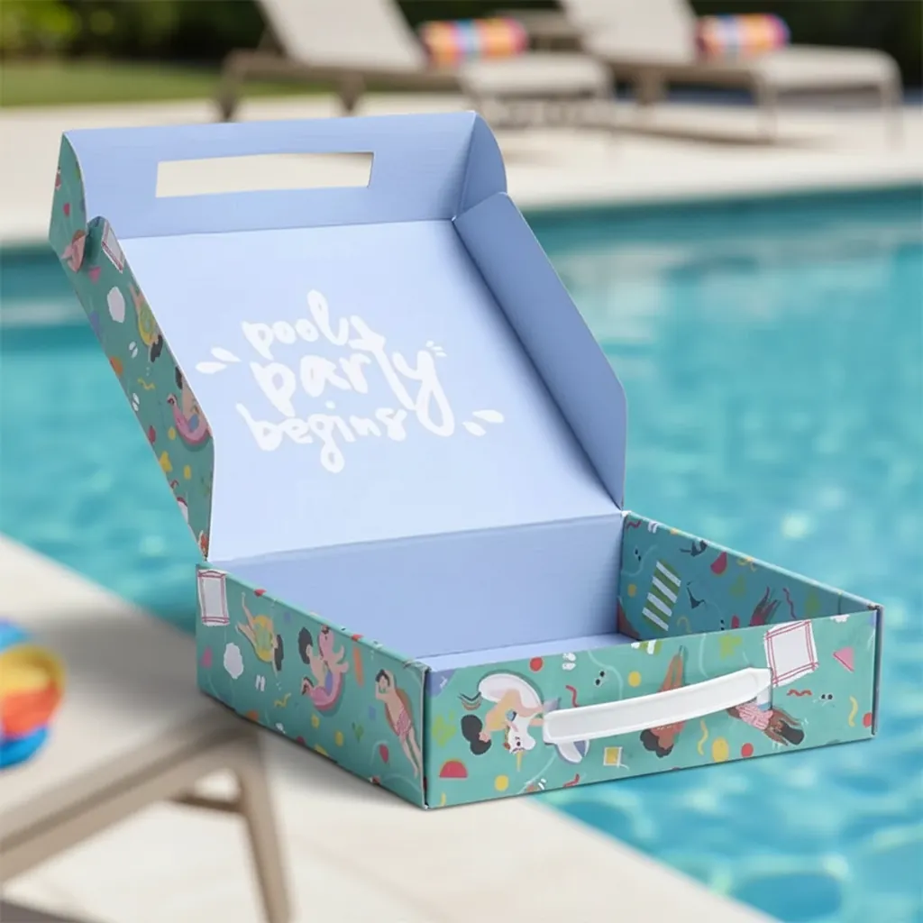 Custom Pool Party Printed Corrugated Mailer Box