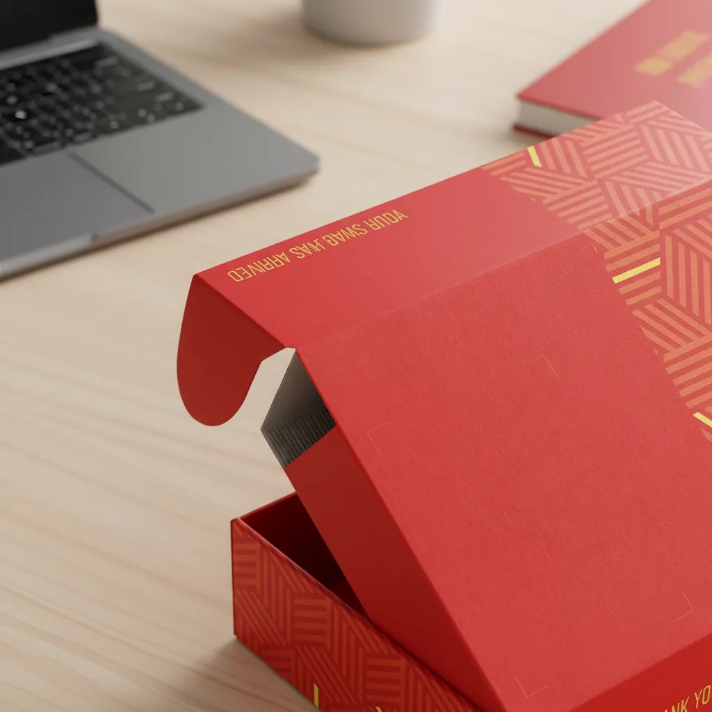 Custom Red Virtual Event Corrugated Swag Mailer 2