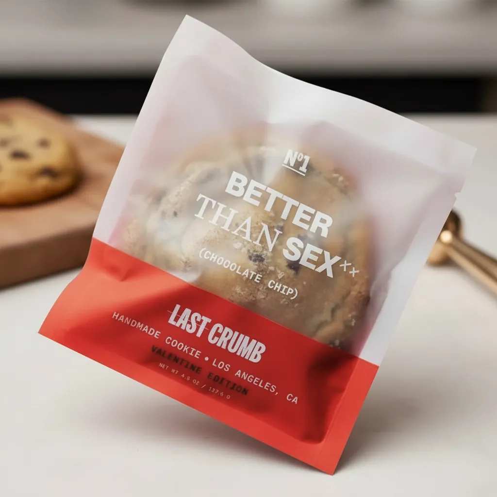 Frosted Flat Mylar Pouch for Cookies