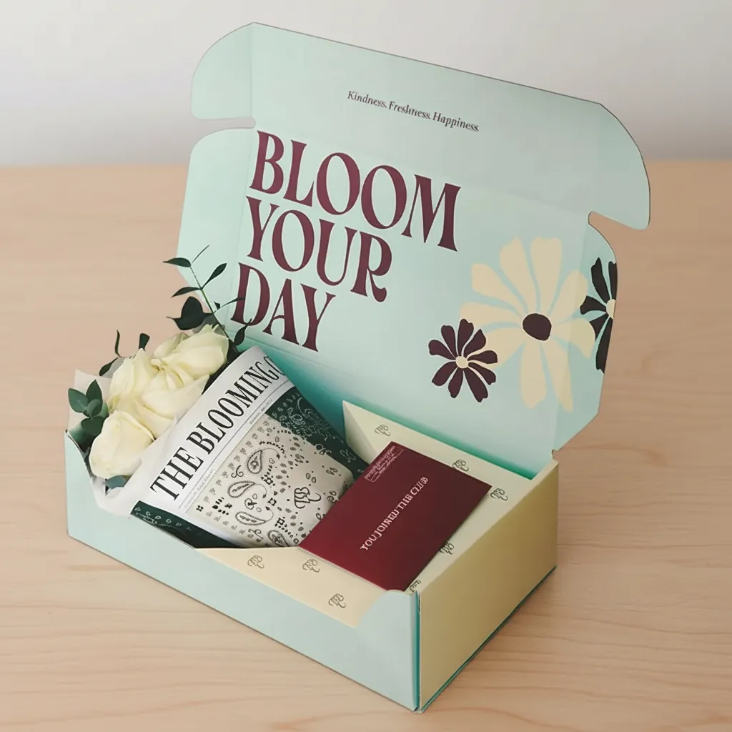 Typographic Printed Corrugated Mailer for Florals 1