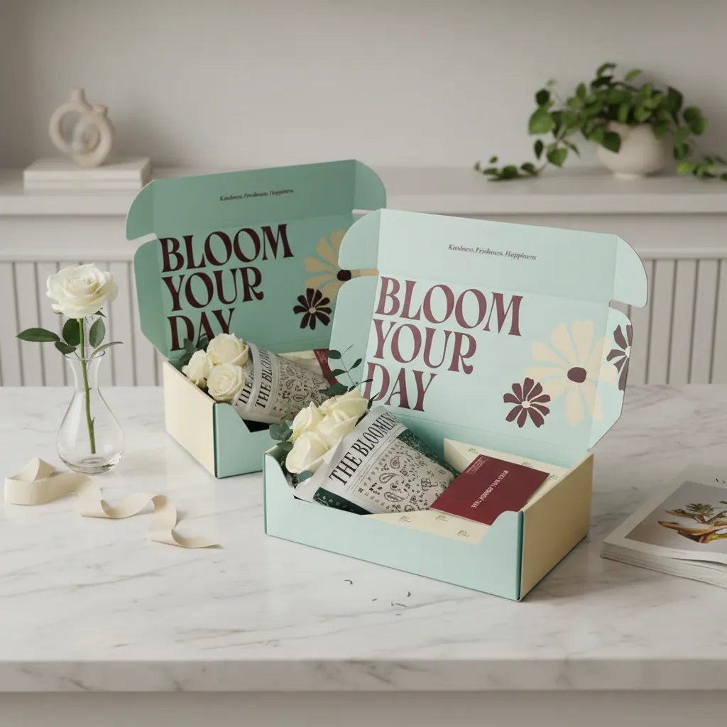Typographic Printed Corrugated Mailer for Florals 3